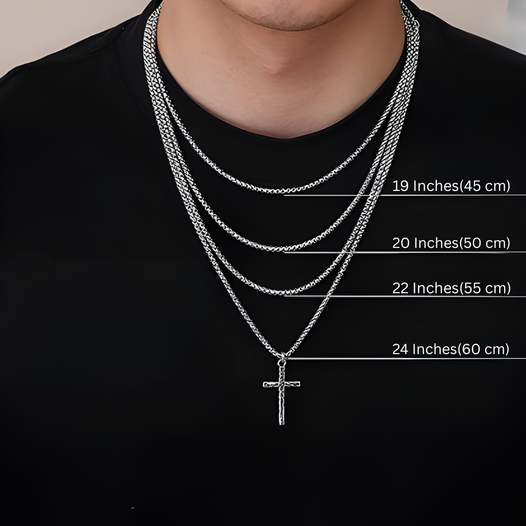 Oxidized 925 Sterling Silver, Men's Cross