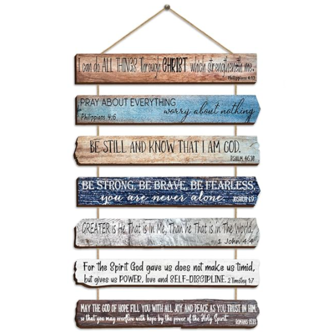 7-Piece Wooden Bible Verse Scripture