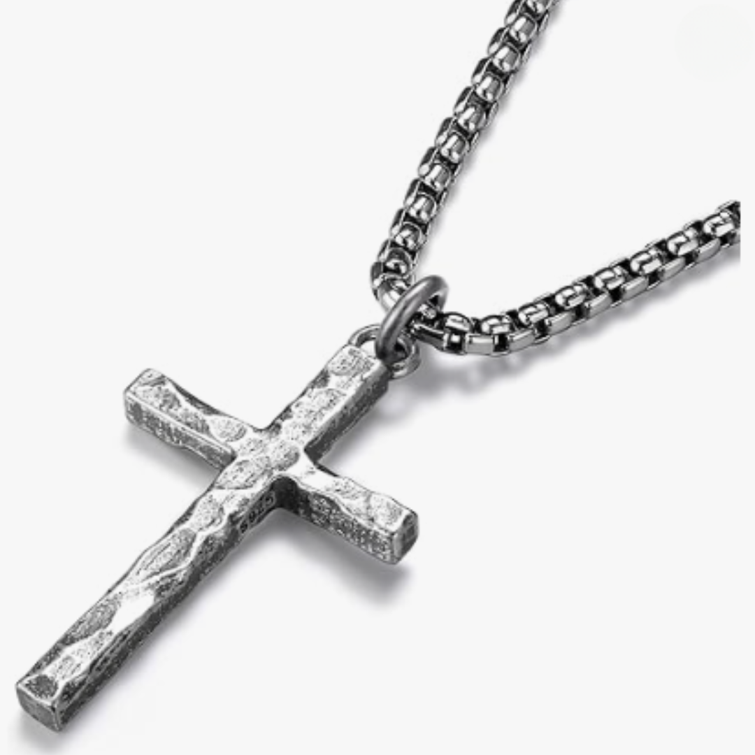 Oxidized 925 Sterling Silver, Men's Cross