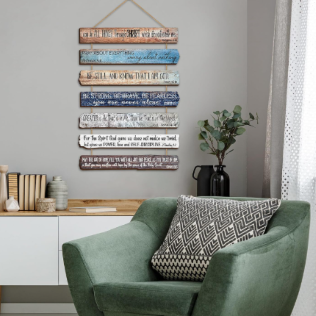 7-Piece Wooden Bible Verse Scripture