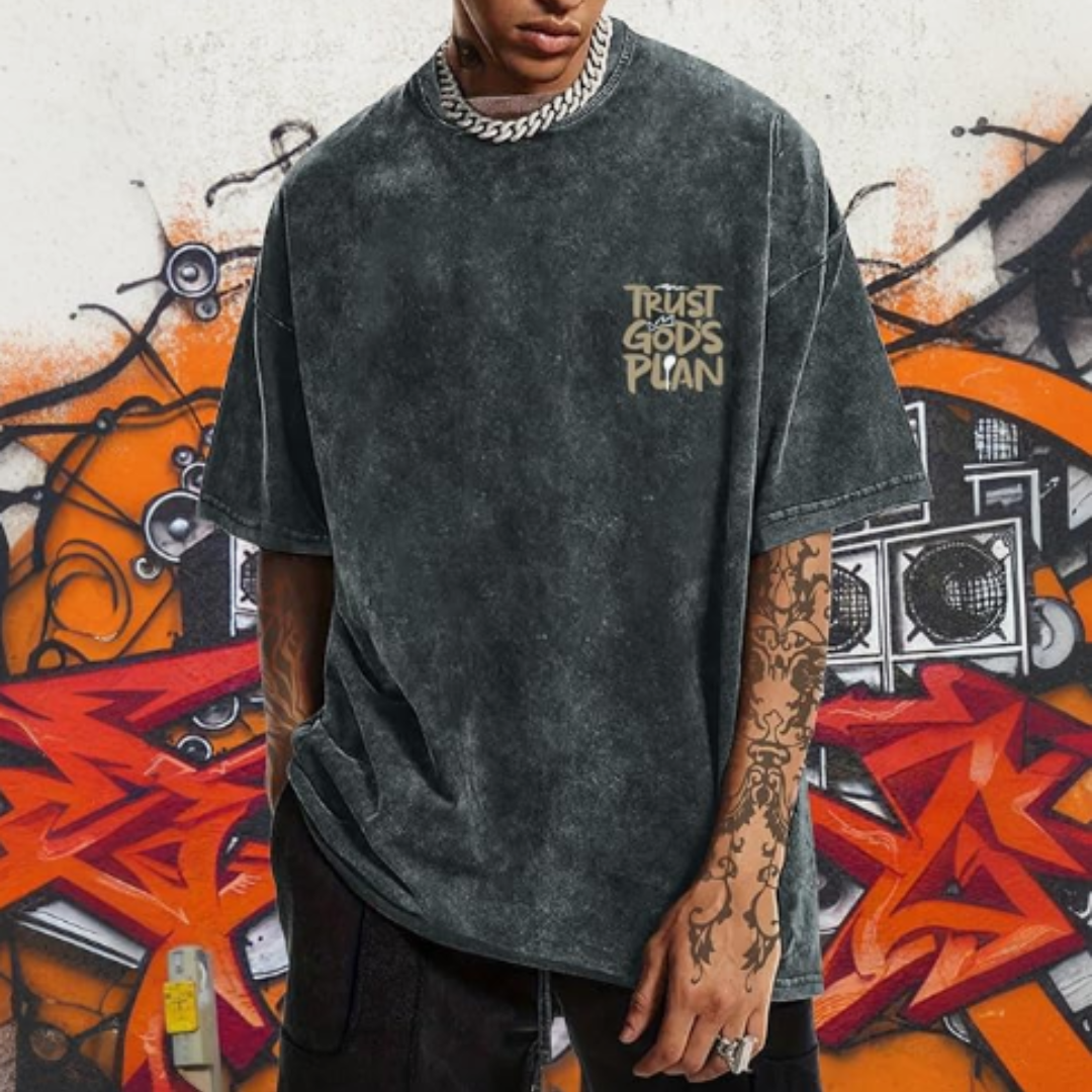 Acid Wash Mens Loose Fit T-Shirt