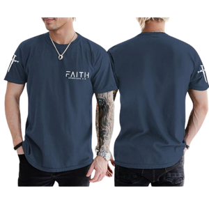 Men Faith Graphic Tee w/ Cross Sleeve