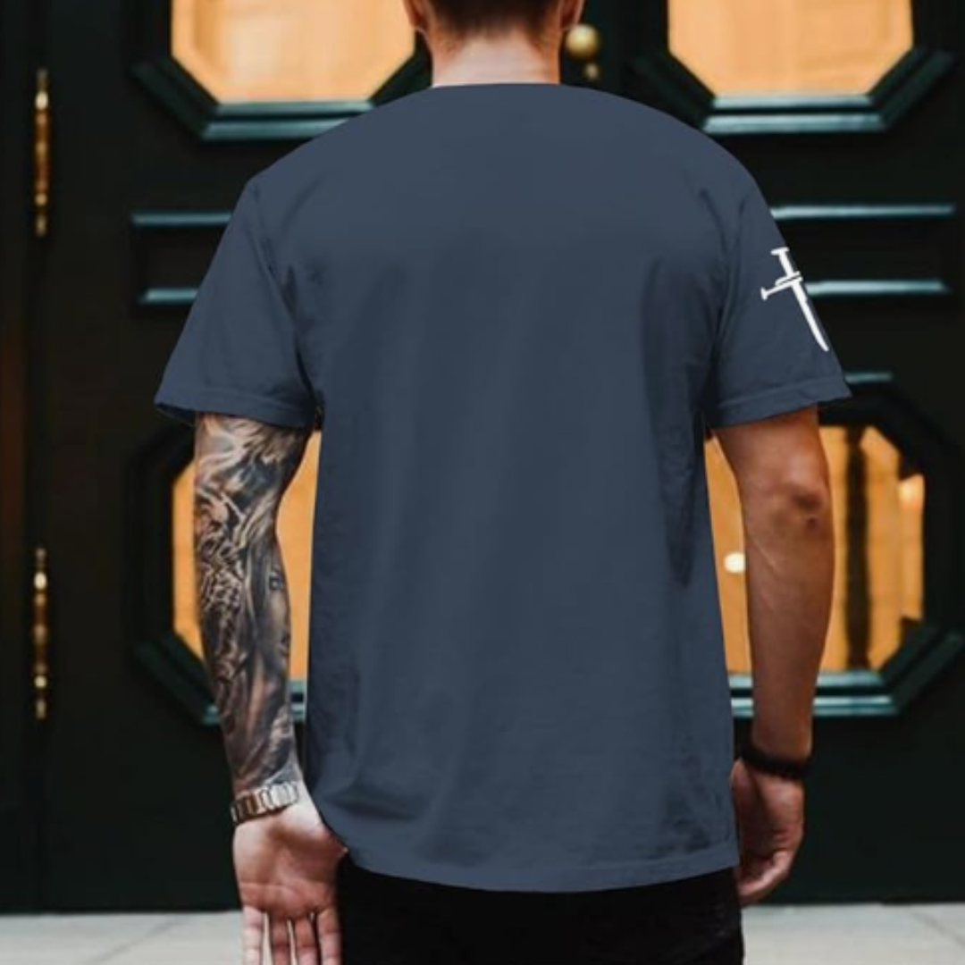 Men Faith Graphic Tee w/ Cross Sleeve