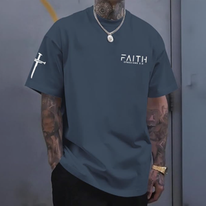 Men Faith Graphic Tee w/ Cross Sleeve