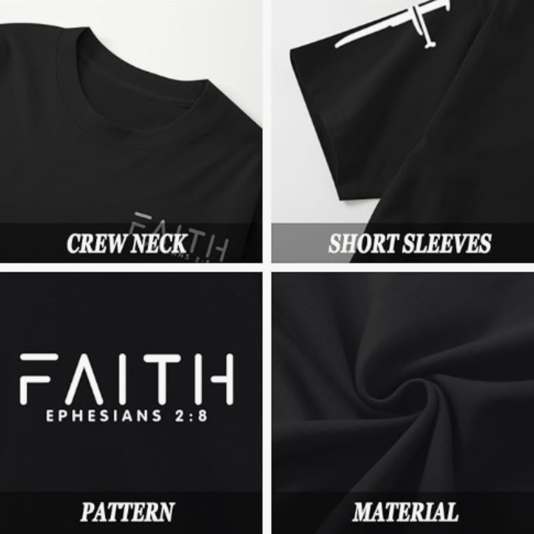 Men Faith Graphic Tee w/ Cross Sleeve