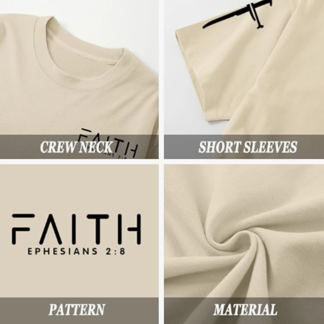 Men Faith Graphic Tee w/ Cross Sleeve