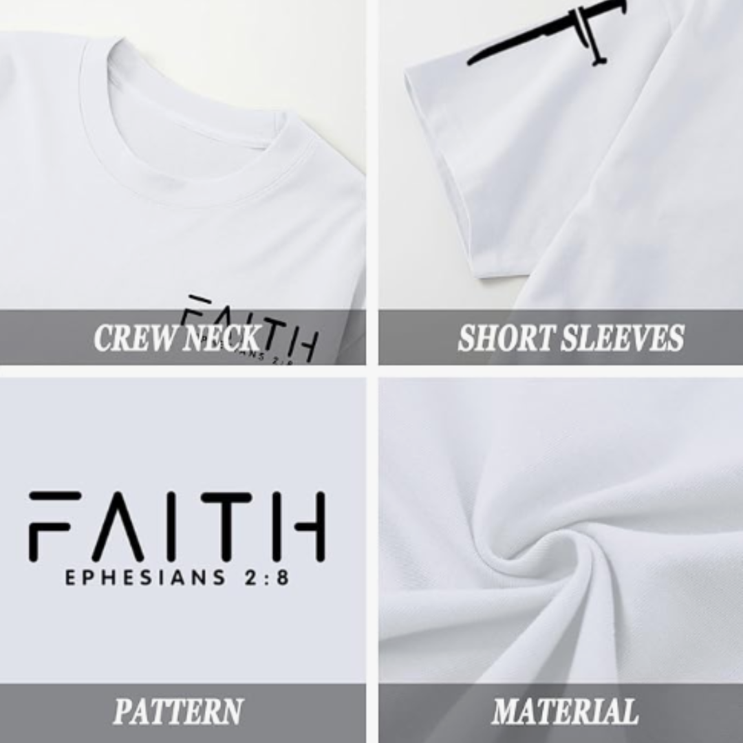 Men Faith Graphic Tee w/ Cross Sleeve
