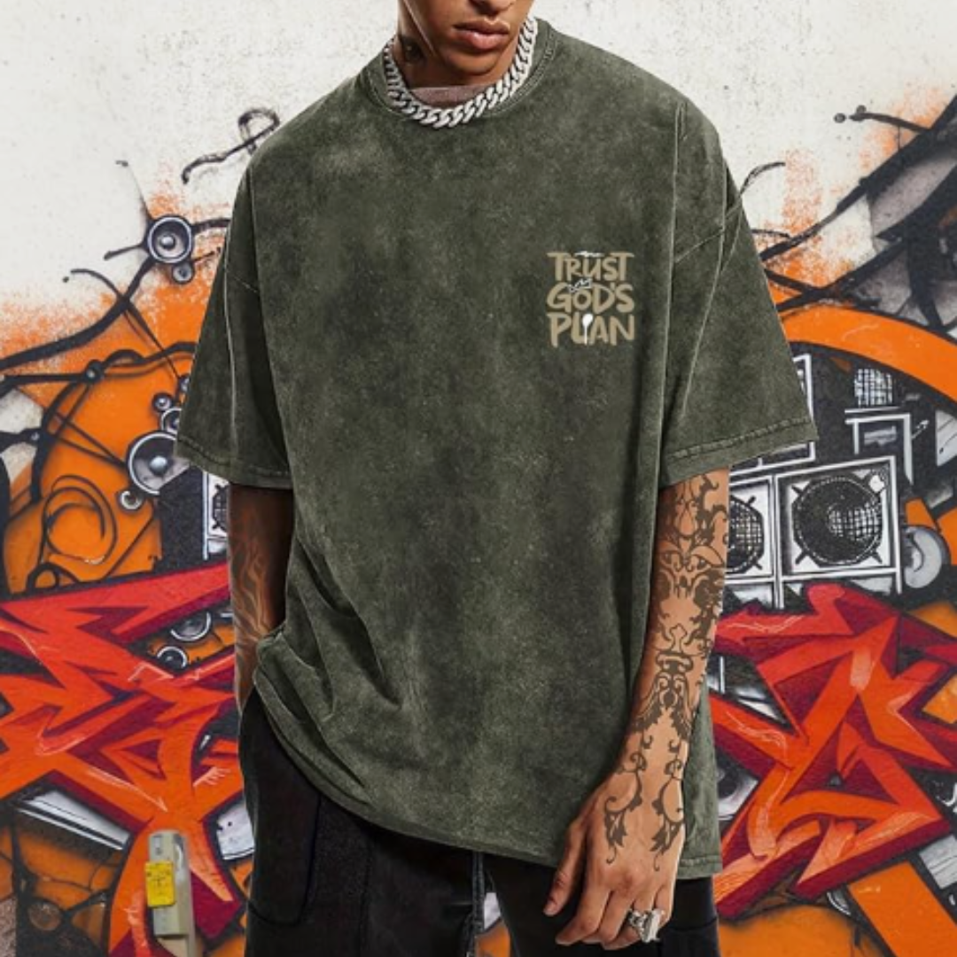 Acid Wash Mens Loose Fit T-Shirt