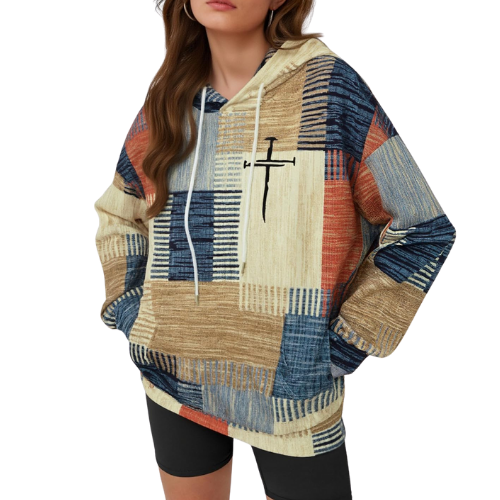 Brown Blend, Striped Cross Sweatshirt, Pullover